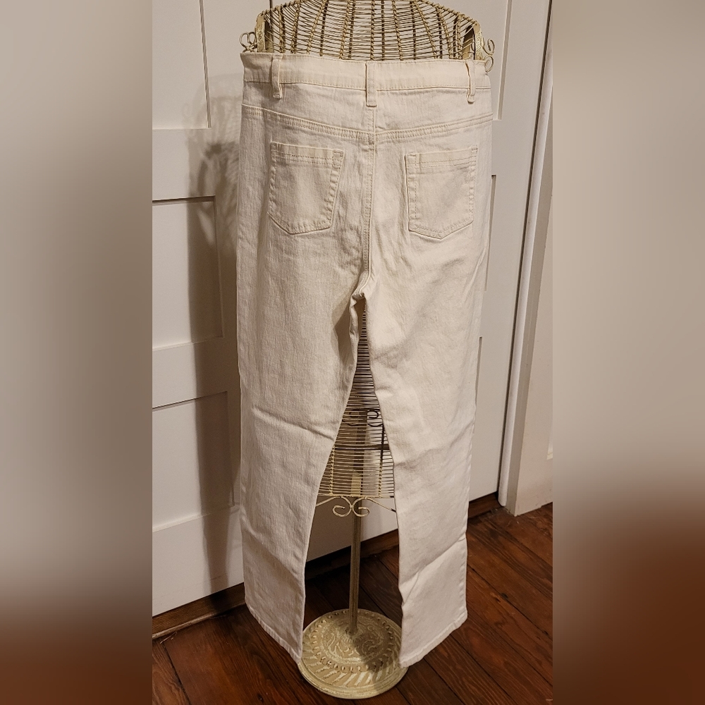 Diane Gilman DG2 4P Ivory Stretch Denim Jeans